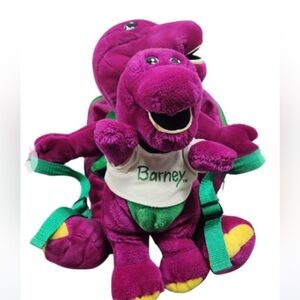 Vintage Barney backpack + Barney plush